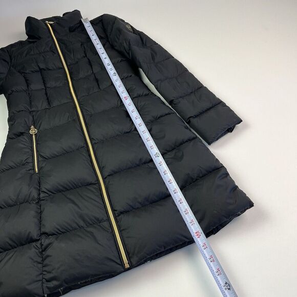 Michael Kors Packable Down Fill Long Coat Puffer Jacket Womens XS Quilted Travel - Picture 9 of 15
